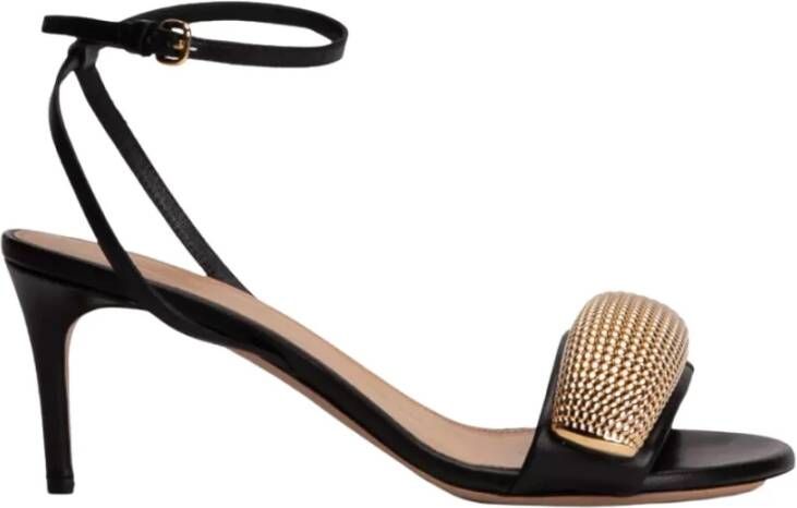 JW Anderson Zwarte Stiletto Sandalen met Gouden Accent