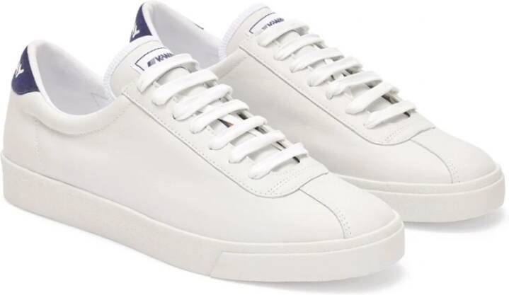 K-way Stijlvolle witte sneakers met blauw detail White Heren