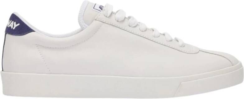K-way Stijlvolle witte sneakers met blauw detail White Heren