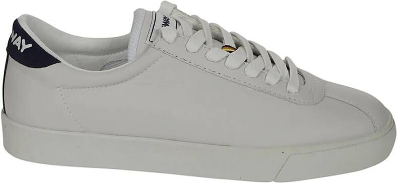 K-way Stijlvolle witte sneakers met blauw detail Wit Heren