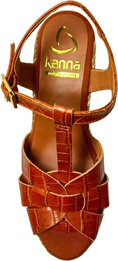Kanna Vrouwen Leren Espadrilles 20068 croco - Foto 2