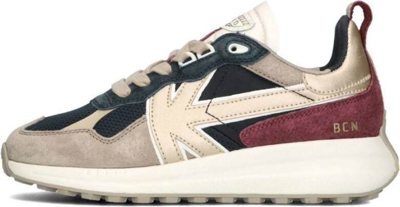 Kaotiko Detroit Glam Sneakers Dames Leren Sneaker Blauw