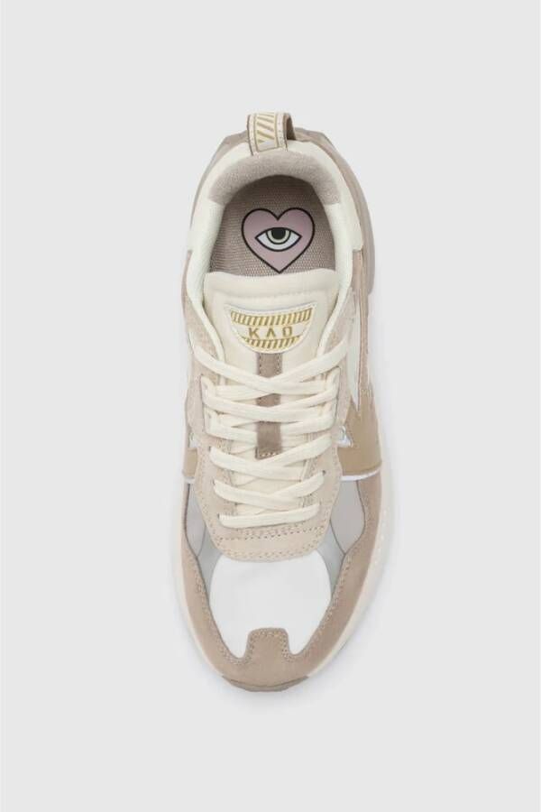Kaotiko DETROIT GOLD WHITE-GOLD Lage sneakersDames sneakers Wit beige - Foto 2