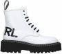 Karl Lagerfeld Witte Enkellaarzen Casual Gesloten Platte Schoenen White Dames - Thumbnail 1