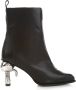 Karl Lagerfeld Zwarte Leren Rits Enkellaars Black Dames - Thumbnail 1