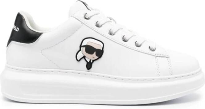 Karl Lagerfeld Ikonik Leren Trainers White Heren