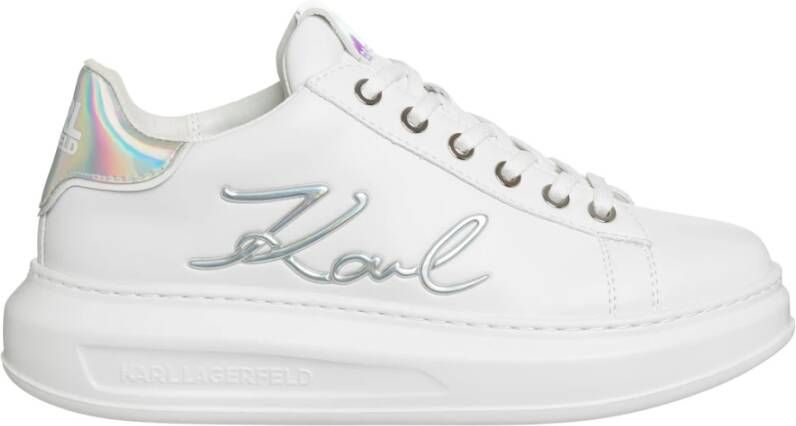 Karl Lagerfeld women& shoes leather trainers sneakers Kapri Signia Wit Dames