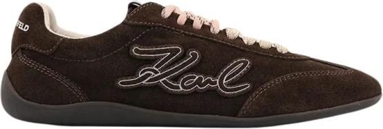 Karl Lagerfeld Sneakers laag donkerbruin wit