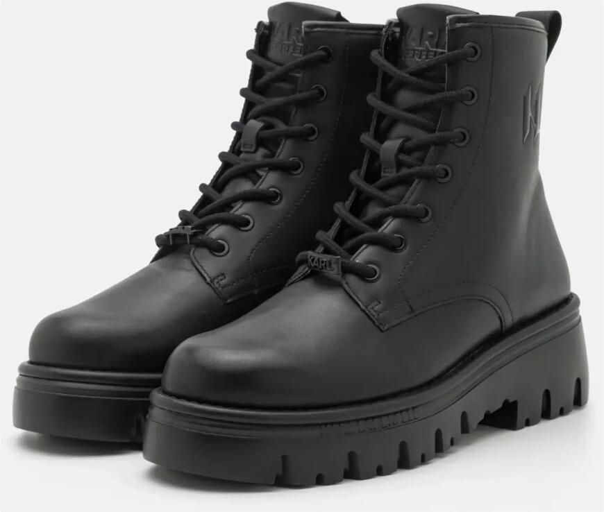 Karl Lagerfeld Zwarte herenlaarzen met twee sluitingen Black Heren