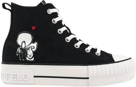 Karl Lagerfeld Sneakers hoog 'KAMPUS MAX' rood zwart wit