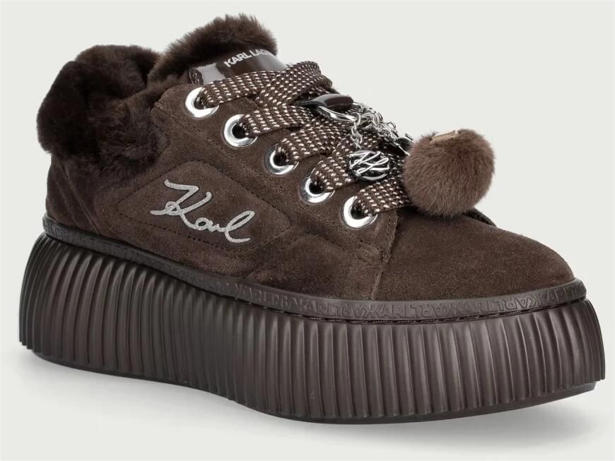 Karl Lagerfeld Sneakers laag donkerbruin goud - Foto 4