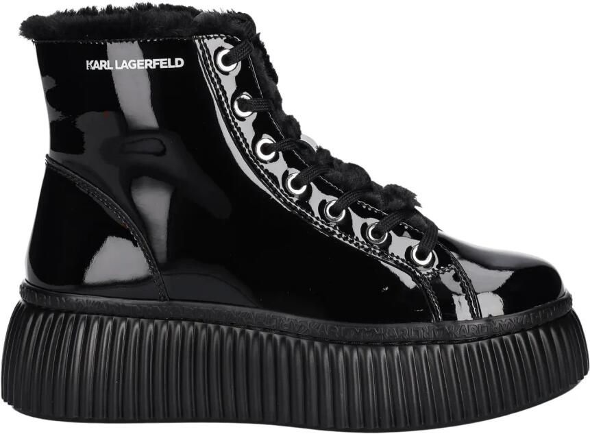 Karl Lagerfeld Sneakers Kreeper Lo Shine Mid Lace in zwart