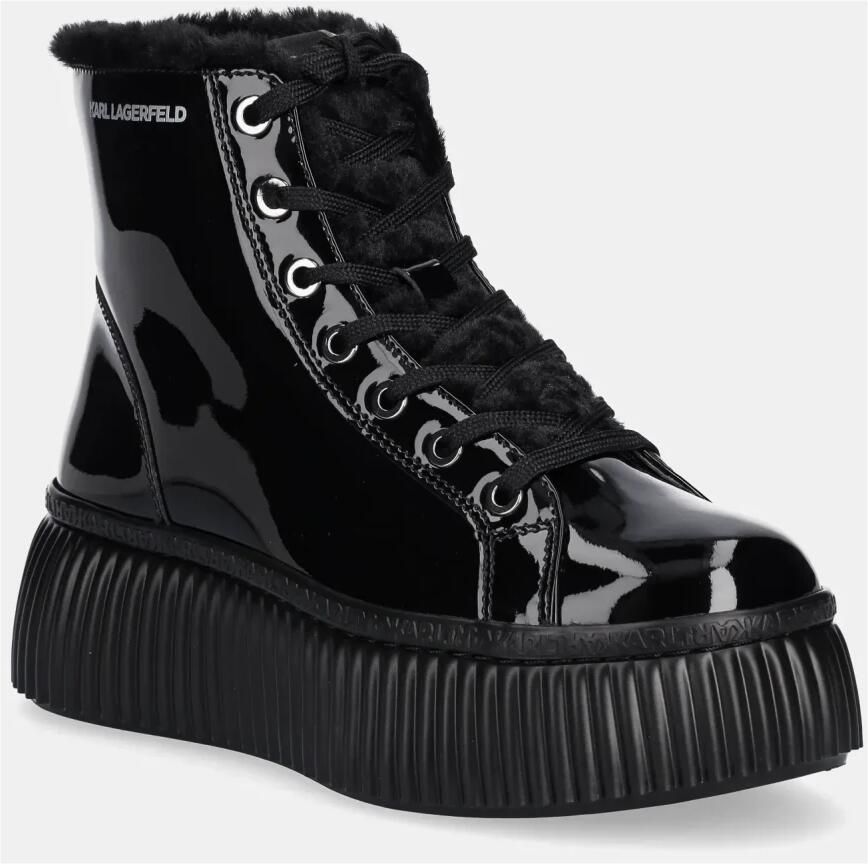 Karl Lagerfeld Sneakers Kreeper Lo Shine Mid Lace in zwart - Foto 2
