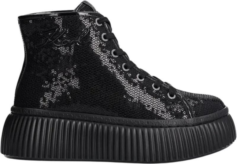 Karl Lagerfeld Sneakers Kreeper Lo Sparkle Mid Lace in zwart