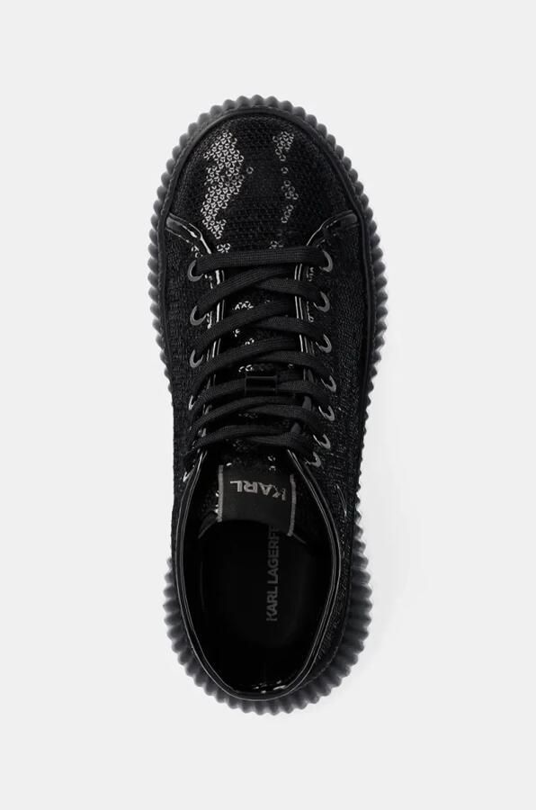 Karl Lagerfeld Sneakers Kreeper Lo Sparkle Mid Lace in zwart - Foto 3