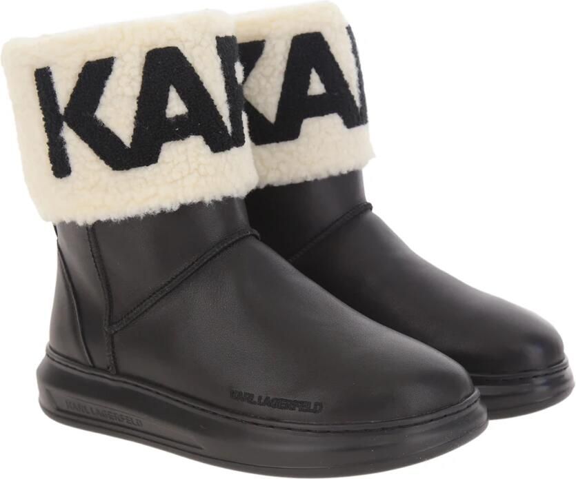 Karl Lagerfeld Zwart Wit Logo Enkellaars Black Dames