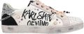 KARL LAGERFELD JEANS Sneakers laag 'Skool State Of Mind' zwart zilver parelwit offwhite - Wit