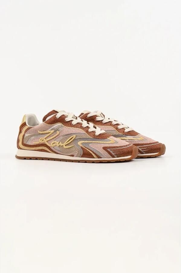 Karl Lagerfeld Sneakers laag beige bruin oudroze wit - Foto 3