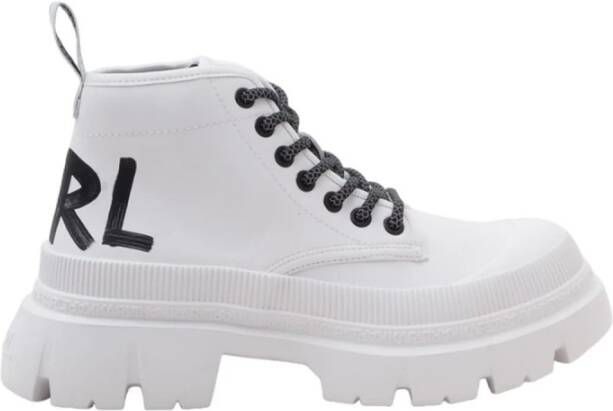 Karl Lagerfeld Lace-up Boots White Dames