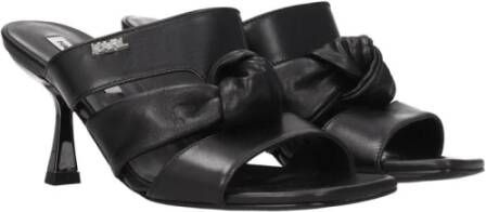 Karl Lagerfeld Leren sandalen met vintage-effect en middelhoge hakken