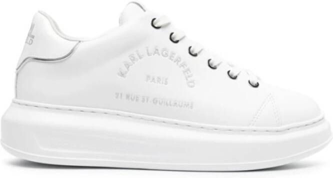 Karl Lagerfeld Logo Kapri Leren Sneakers White Dames
