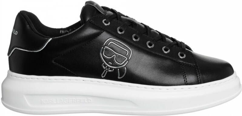 Karl Lagerfeld men's shoes leather trainers sneakers Kapri Plexikonic Zwart Heren