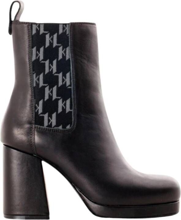Karl Lagerfeld Platform Chelsea laarzen met monogramprint Brown Dames