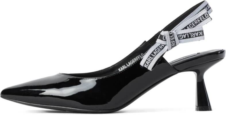 Karl Lagerfeld Hoge hakken Panache Ribbon Sling in zwart