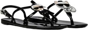 Karl Lagerfeld women's rubber flip flops sandals jelly Zwart Dames