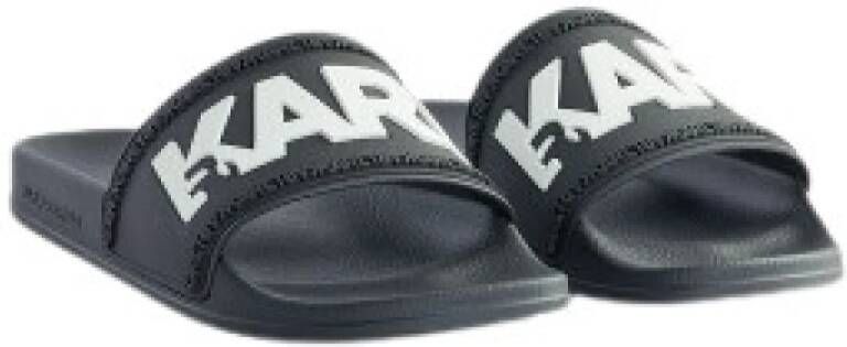 Karl Lagerfeld Zwarte Flip-Flop Regelmatige Stijl Black Heren