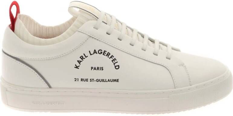 Karl Lagerfeld Witte Leren Mesh Sneakers White Heren