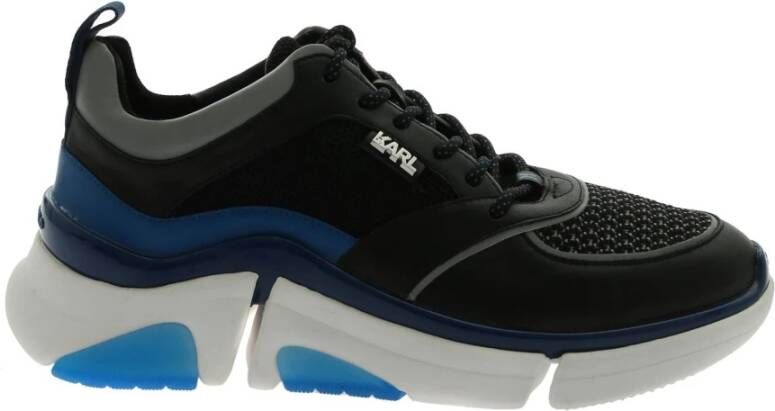 Karl Lagerfeld Zwarte en Blauwe Venture Sneakers Black Heren