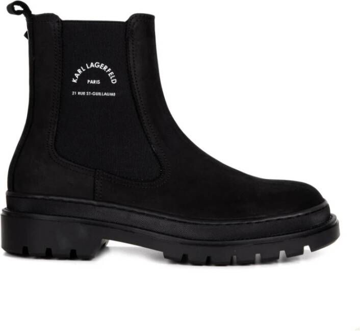Karl Lagerfeld Suède enkellaarzen Black Heren