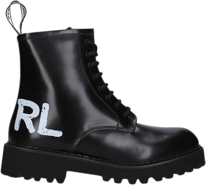 Karl Lagerfeld Trope borstel logo laarzen hi kl45450i 000 schoenen Black Dames