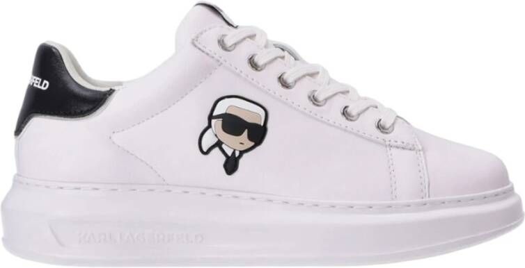 Karl Lagerfeld Witte Casual Leren Sneakers White Dames