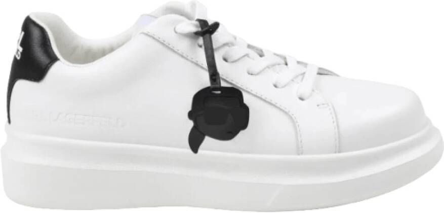 Karl Lagerfeld Witte Leren High-End Sneakers White Dames