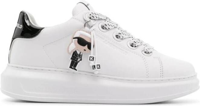 Karl Lagerfeld Witte Leren Kapri Sneakers White Dames