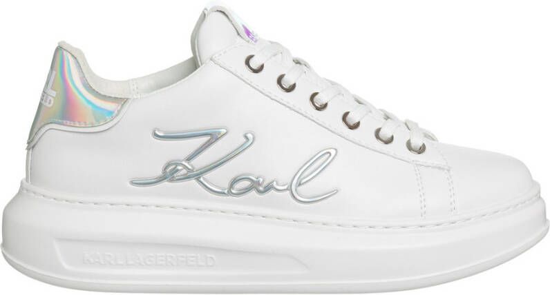 Karl Lagerfeld women& shoes leather trainers sneakers Kapri Signia Wit Dames