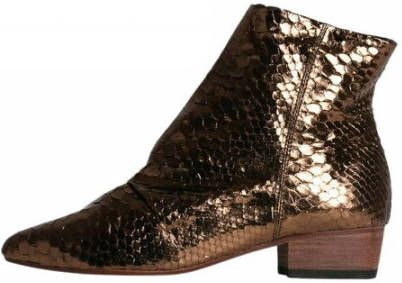 Karma Koma Yoko python leather flat boots Bruin Dames