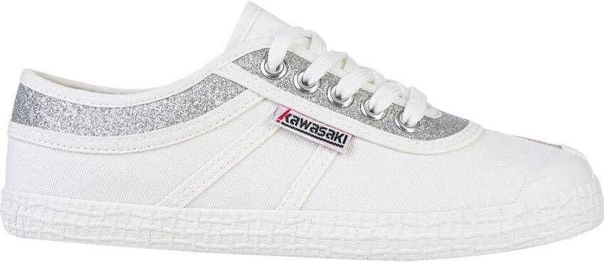 Kawasaki Glitter Canvas Sneakers White Dames