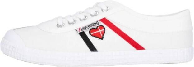 Kawasaki Hart Canvas Schoen Wit Retro Stijl Multicolor
