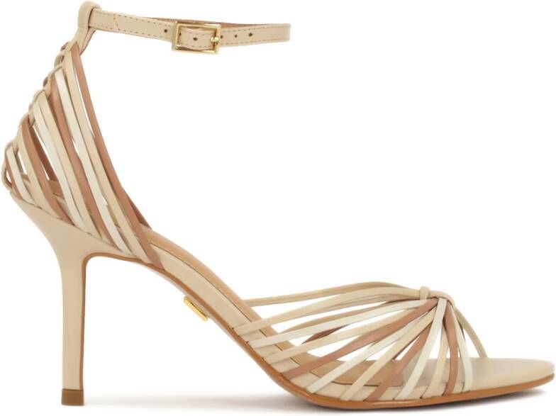 Kazar Beige en bruine sandalen met hak