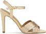 Kazar Beige en gouden sandalen met gekruiste bandjes - Thumbnail 1