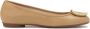 Kazar Beige leren ballerina's met metalen versiering Beige Dames - Thumbnail 1