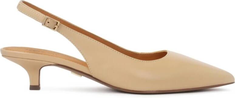 Kazar Beige leren eend pumps