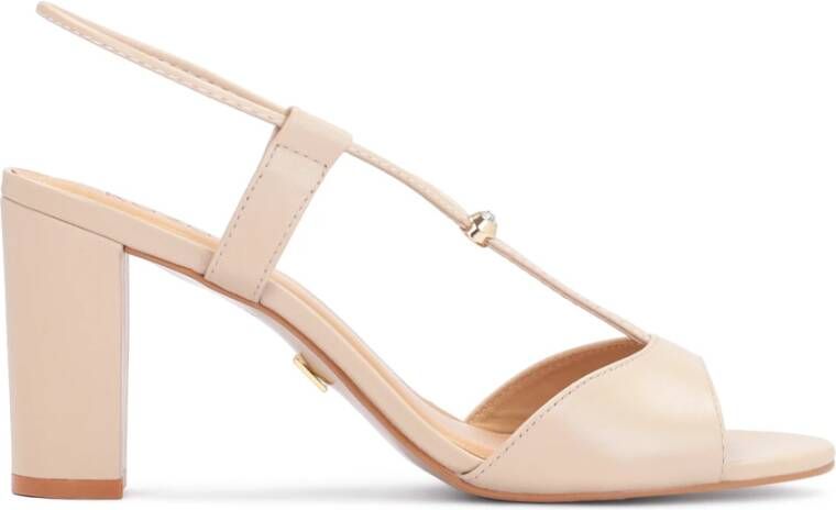 Kazar Beige leren sandalen met een metalen stopper Beige Dames