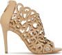Kazar Beige peep toe laarzen met uitgesneden bovenkant - Thumbnail 1