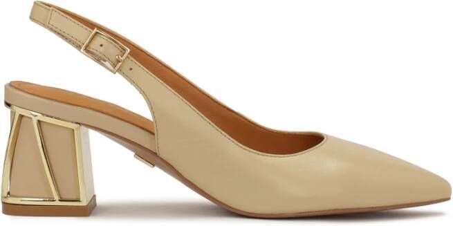 Kazar Beige pumps met decoratieve hak