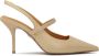 Kazar Beige pumps met open vierkante hak - Thumbnail 1