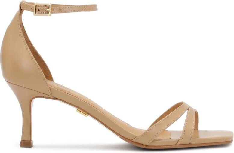 Kazar Beige Sandalen met Twee Dunne Bandjes